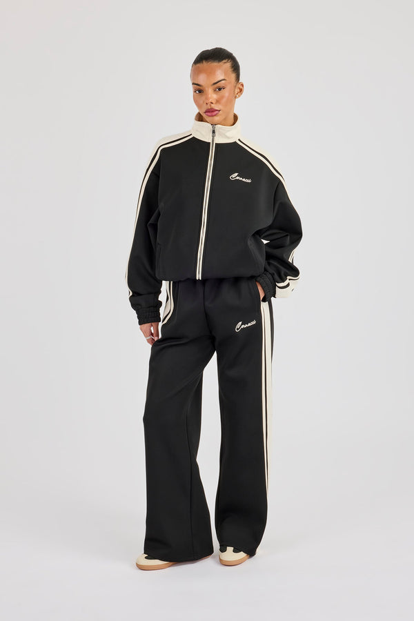 Taping Contrast Track Jacket & Pant - Black