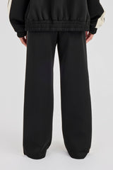 Taping Contrast Waistband Track Pant - Black
