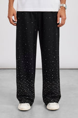 Rhinestone Baggy Jogger - Black