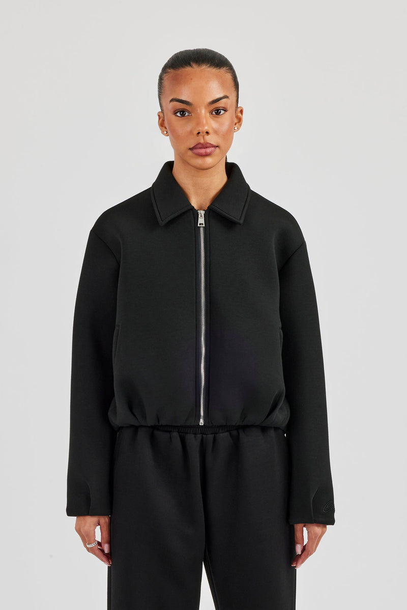 Womens Scuba Harrington Jacket - Black