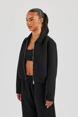 Womens Scuba Harrington Jacket - Black