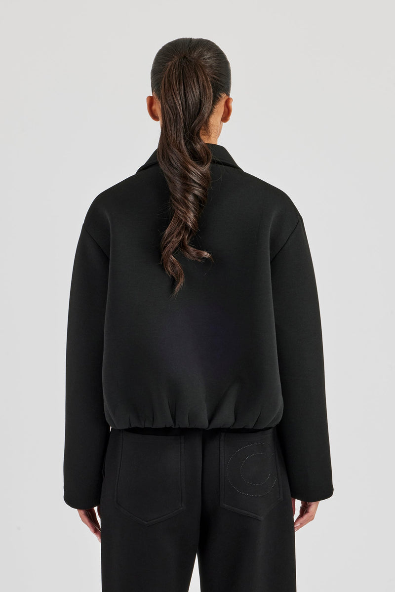 Womens Scuba Harrington Jacket - Black