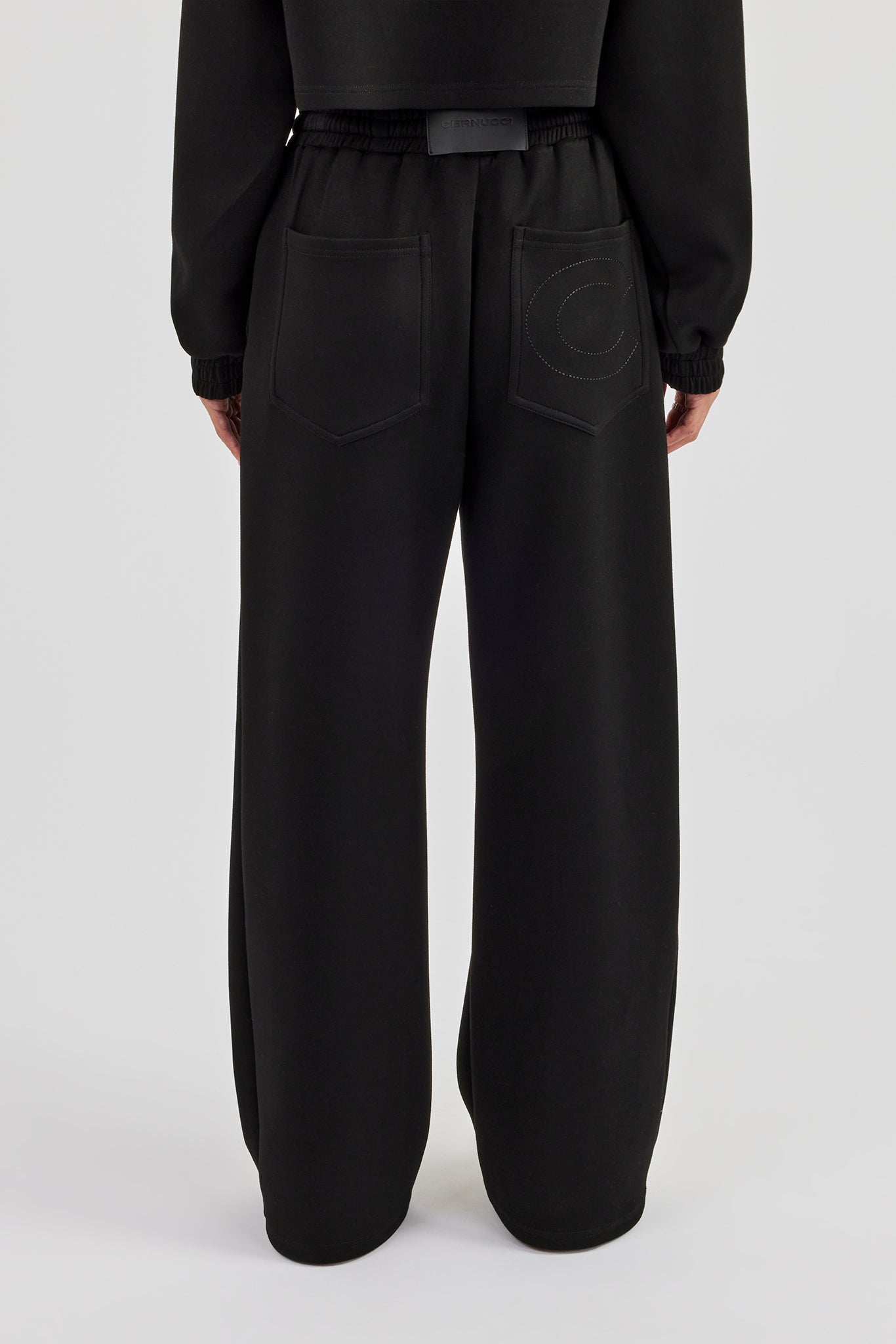 Scuba Wide Leg Jogger - Black