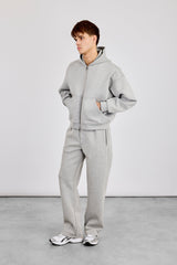 Scuba Zip Through Boxy Hoodie & Relaxed Scuba Trouser - Grey