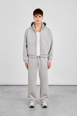 Scuba Zip Through Boxy Hoodie & Relaxed Scuba Trouser - Grey