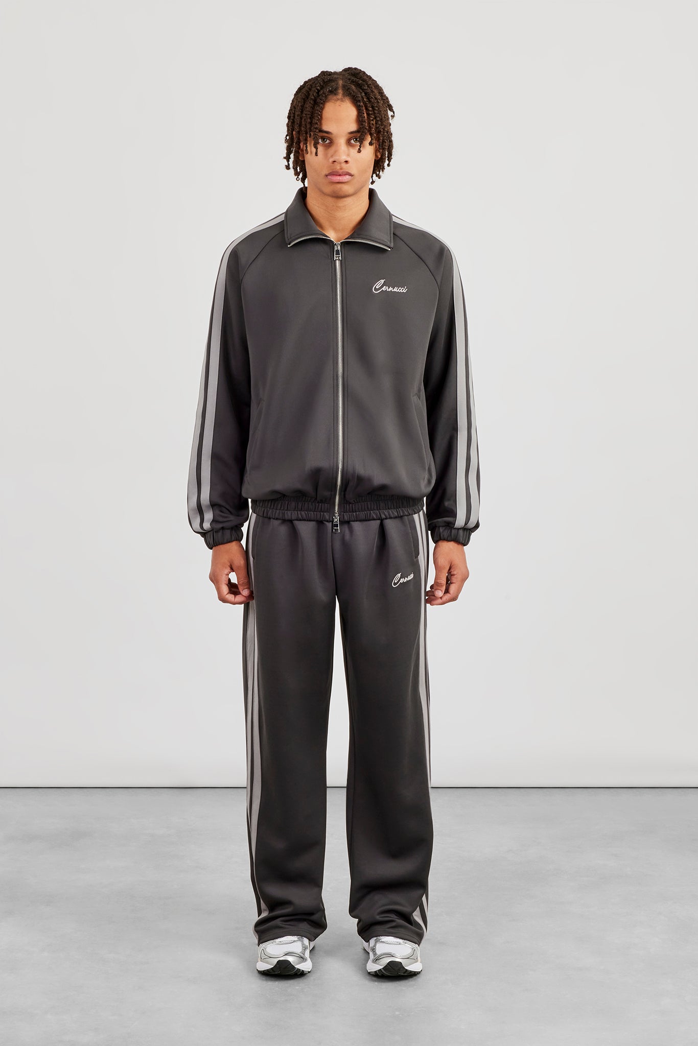 Taping Track Jacket & Relaxed Track Pant - Charcoal