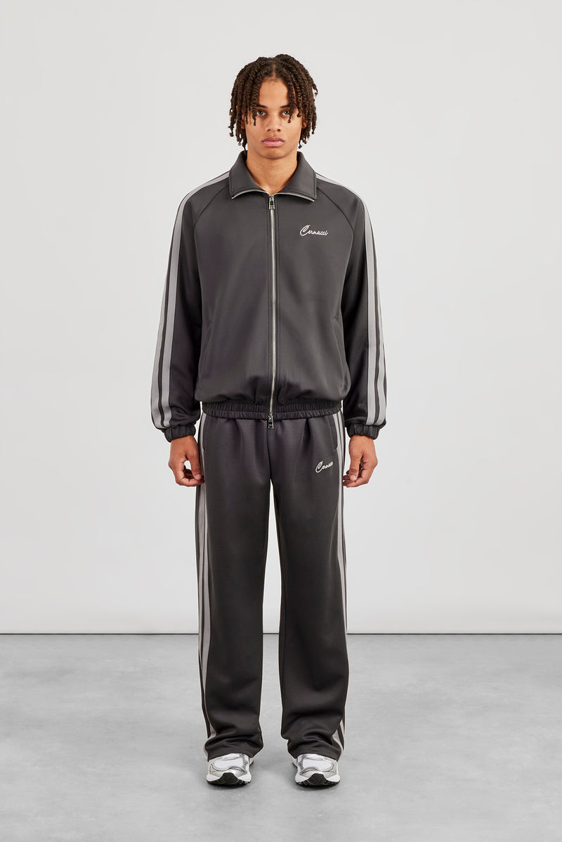Taping Track Jacket & Relaxed Track Pant - Charcoal