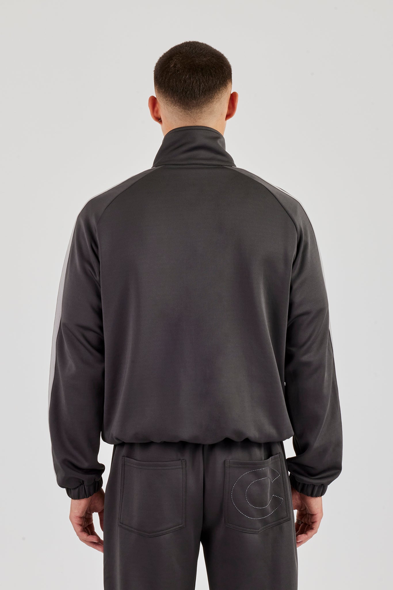 Taping Track Jacket - Charcoal | Mens Outerwear | Shop Jackets at