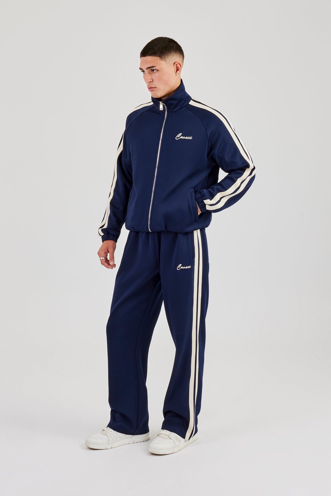 Taping Track Jacket & Relaxed Track Pant - Navy Blue