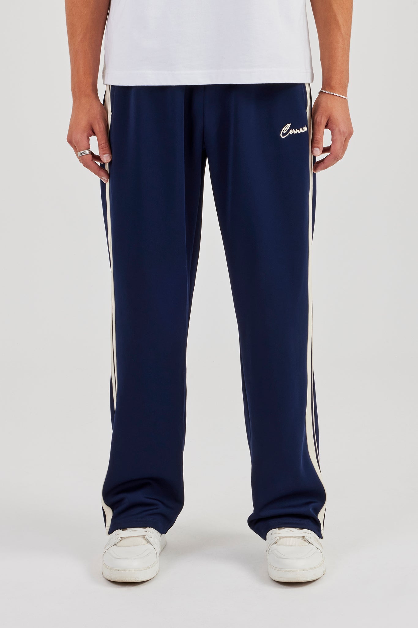 Relaxed Taping Track Pant - Navy