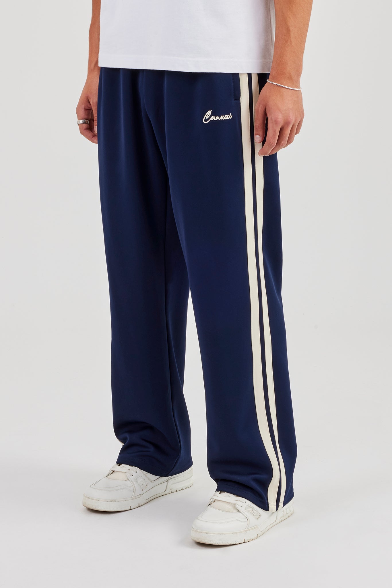 Relaxed Taping Track Pant - Navy