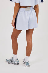 Embroidered Taping Short - Baby Blue