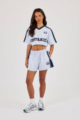 Embroidered Taping Short - Baby Blue