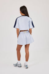 Cropped Short Sleeve Football Top & Short – Baby Blue