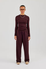 Soft Touch Long Sleeve Top & Trouser - Burgundy