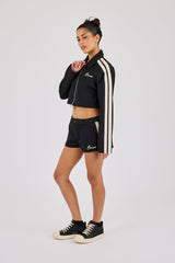 Taping Cropped Harrington Jacket & Micro Short - Black