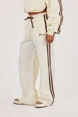 Nylon Taping Wide Leg Track Pant - Off White