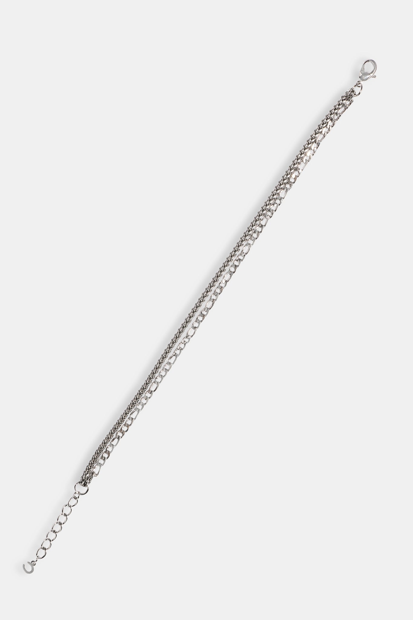 Double Figaro & Franco Bracelet - 3mm - White