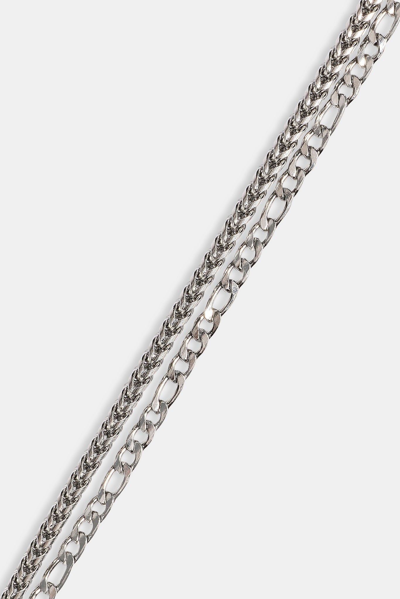 Double Figaro & Franco Bracelet - 3mm - White