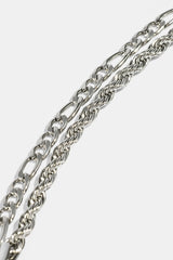 Double Rope & Figaro Bracelet - 5mm - White