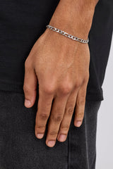 Polished Figaro Bracelet - 5mm - White