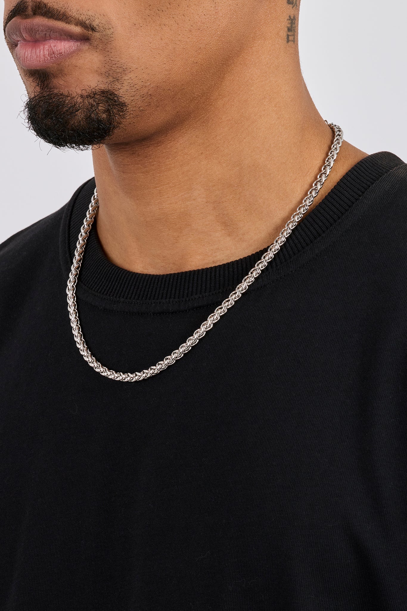 Polished Wheat Link Chain - 5mm - White