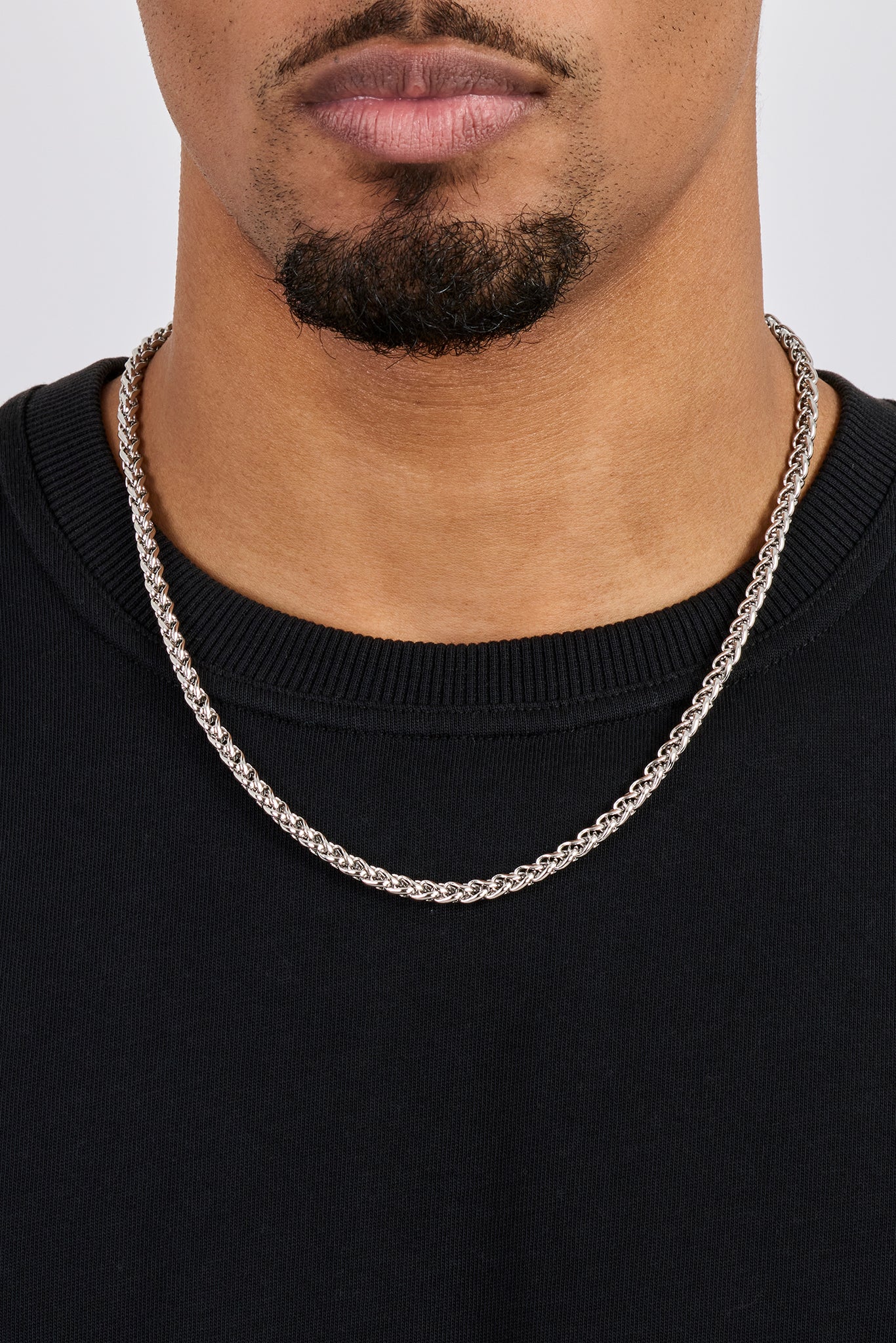 Polished Wheat Link Chain - 5mm - White