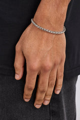 Polished Wheat Link Bracelet - 5mm - White