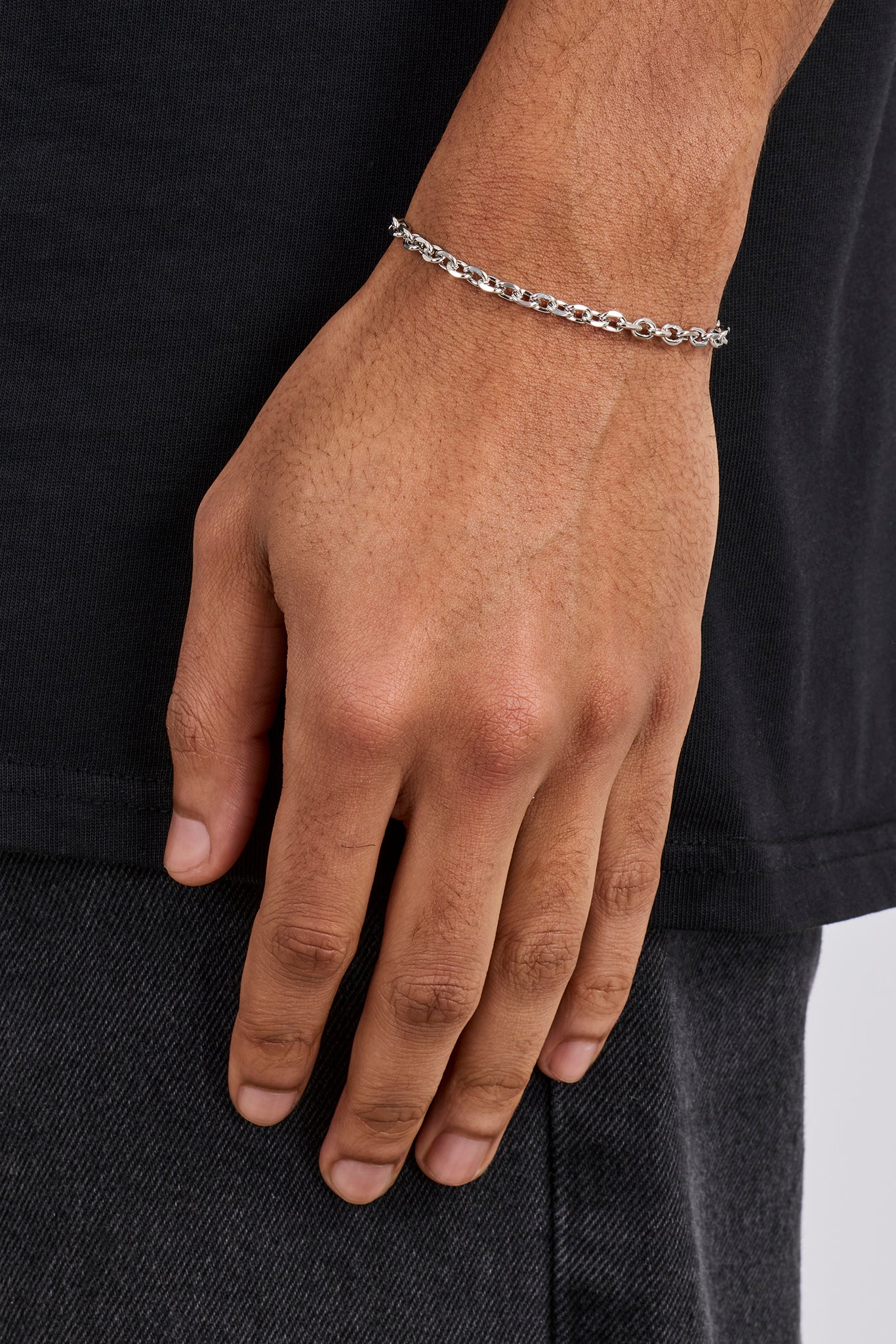 Polished Anchor Bracelet - 5mm - White