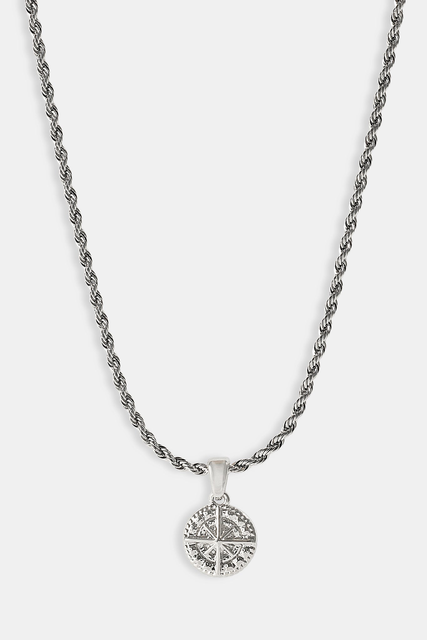 Micro Compass Rope Necklace - 12mm | Mens Necklaces | Shop Pendant