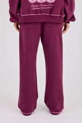 333 Cherub & Bow Wide Leg Jogger - Berry