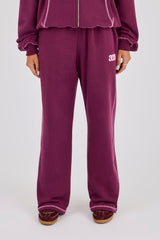 333 Cherub & Bow Wide Leg Jogger - Berry