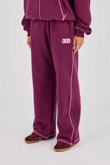 333 Cherub & Bow Wide Leg Jogger - Berry