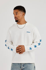 Ipanema Distressed Waffle Long Sleeve T-Shirt - Off White