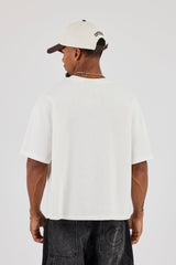 CN17 Embroidered Waffle Boxy T-Shirt - Off White
