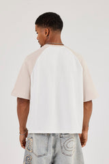 Waffle Raglan Logo T-Shirt - Stone