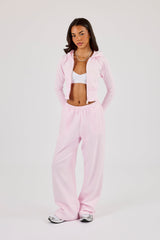 Cernucci Gothic Applique Fitted Zip Through Hoodie - Pink