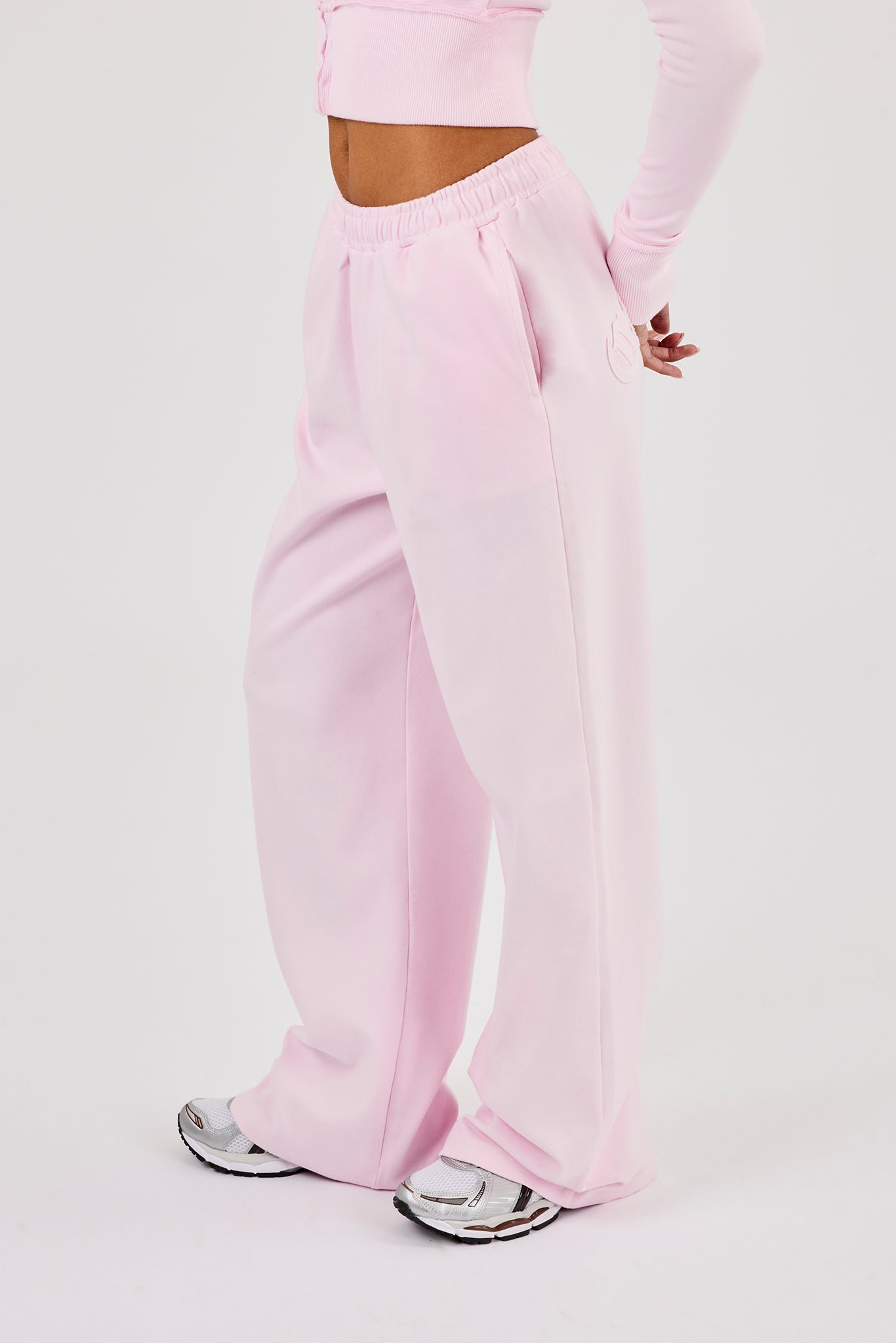 Cernucci Gothic Applique Wide Leg Jogger - Pink