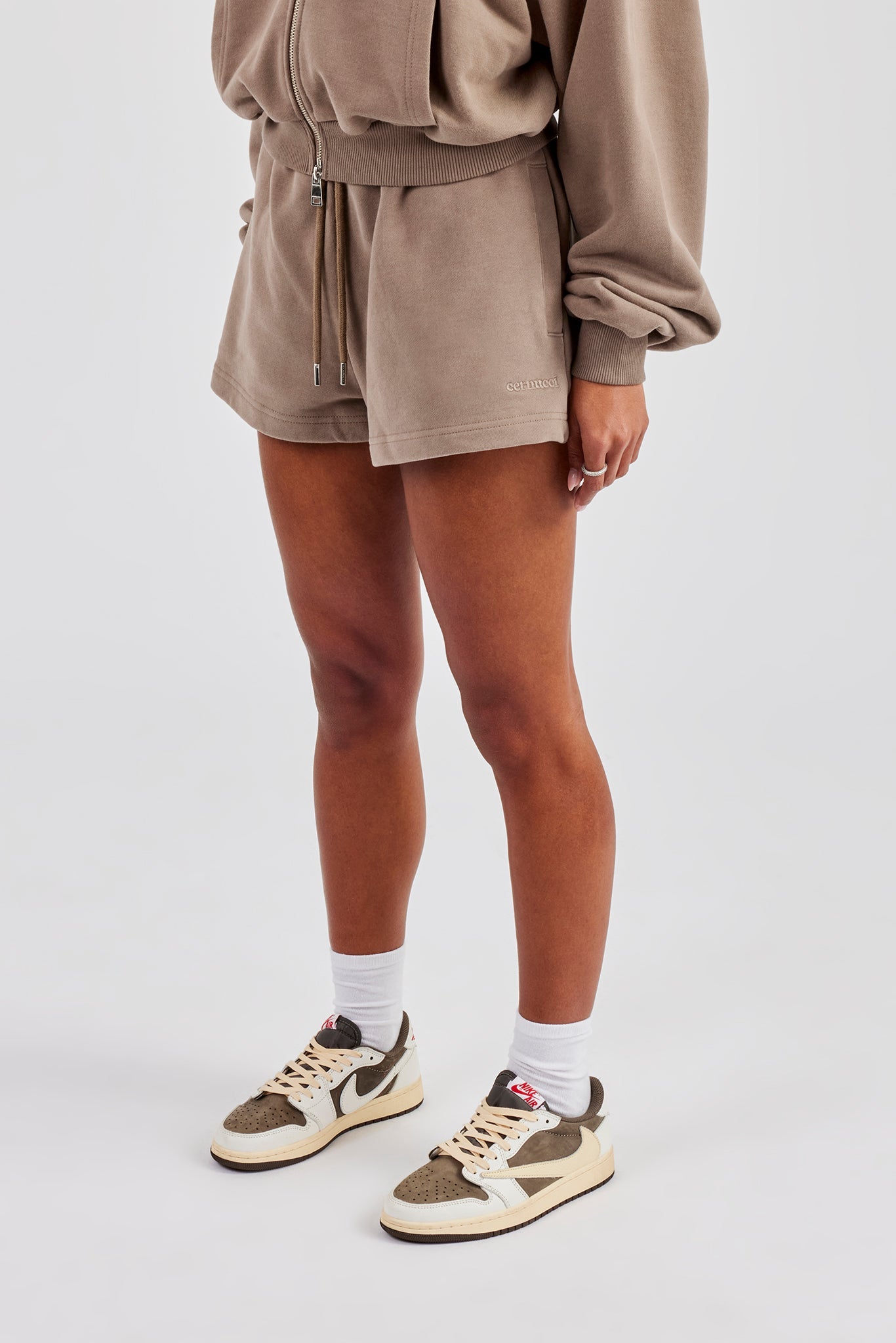 Embroidered Short - Taupe