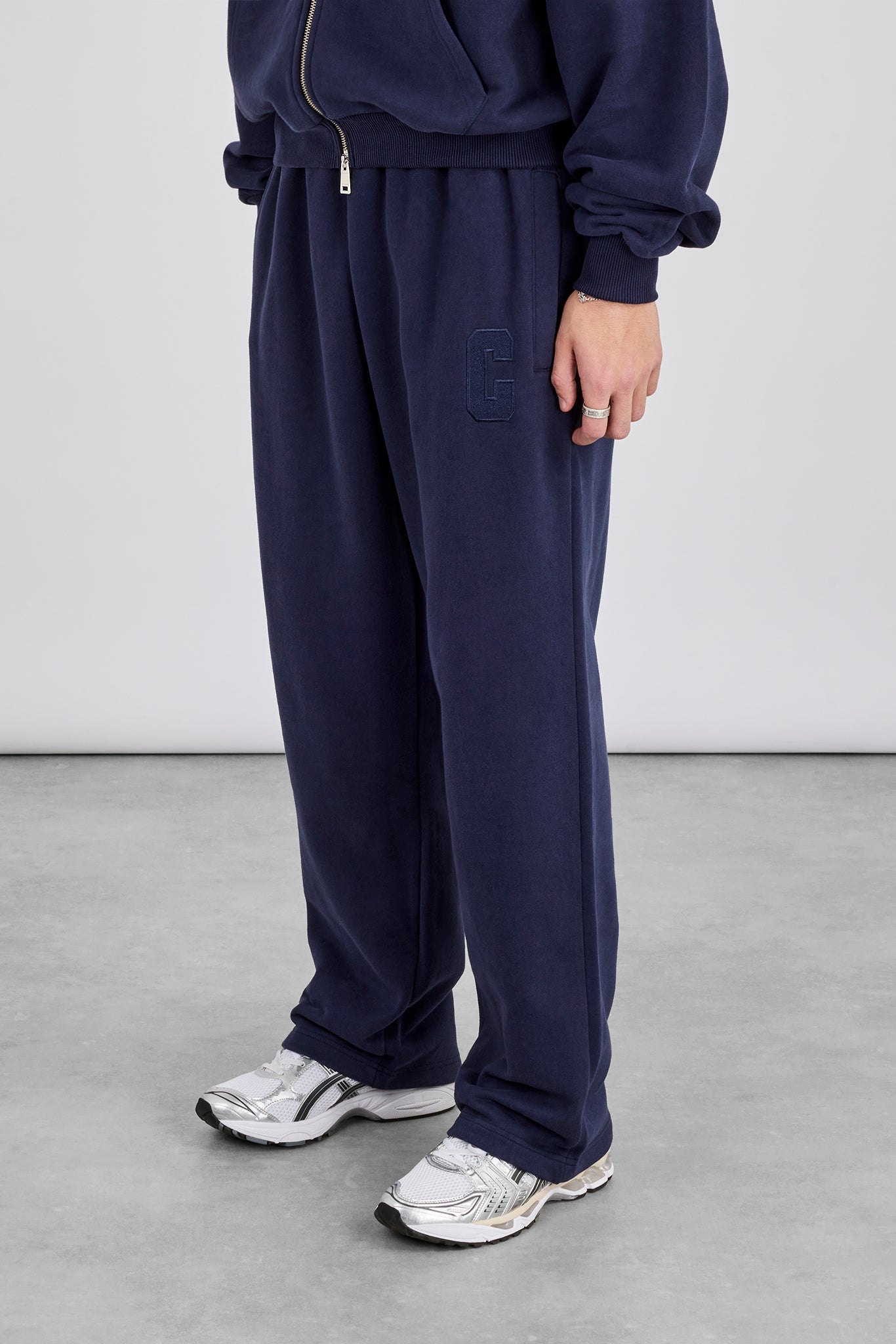 Embroidered C Relaxed Jogger - Navy Blue