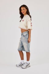 222 Cherub Cropped T-Shirt - Off White