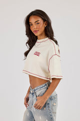 222 Cherub Cropped T-Shirt - Off White
