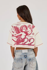 222 Cherub Cropped T-Shirt - Off White