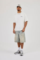 Cherub Chain Stitch Oversized T-Shirt - Off White
