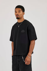 Cernucci Chain Stitch Boxy T-Shirt - Black