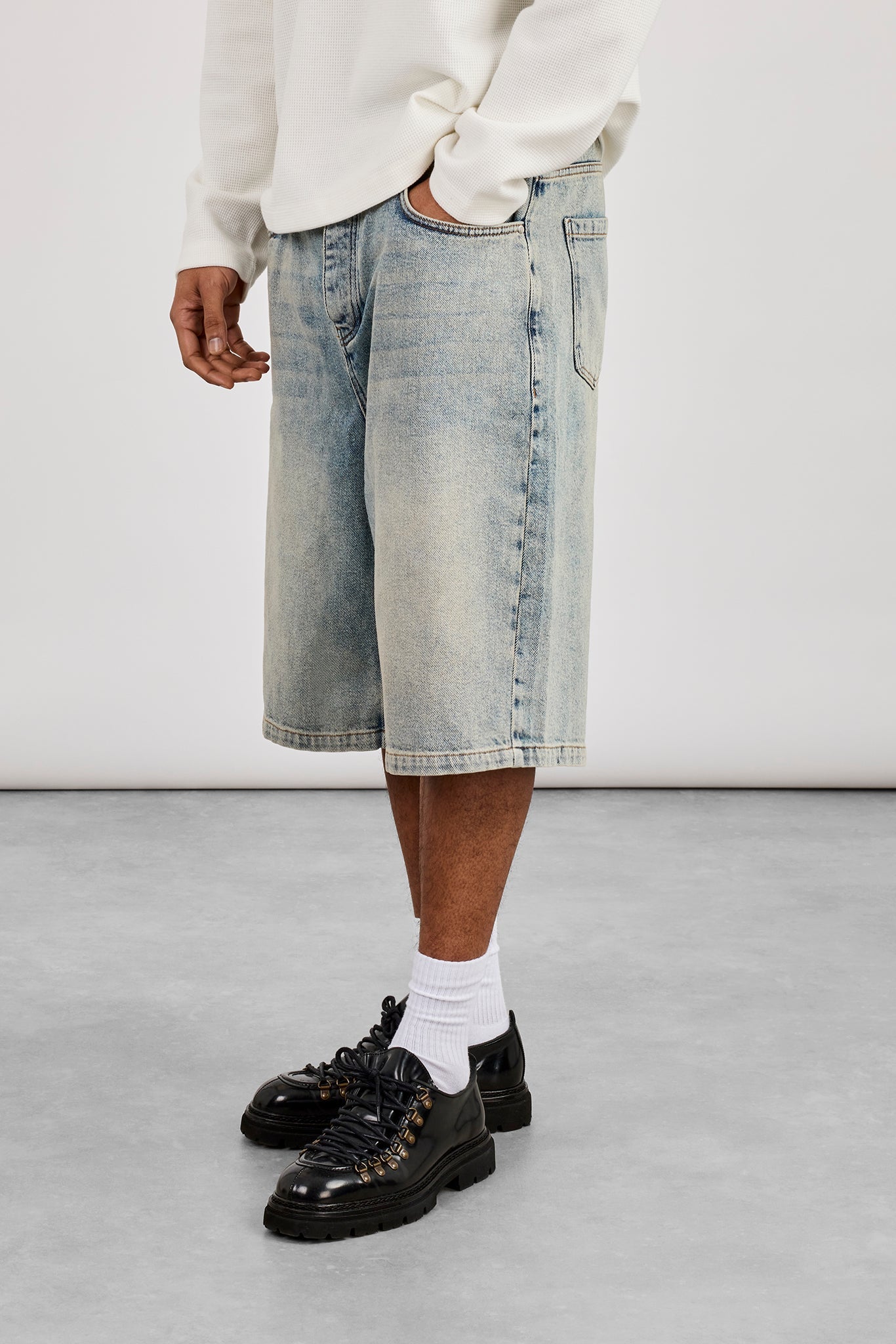 Denim Baggy Jort - Antique Wash