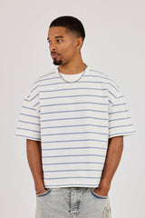 Boxy Stripe Logo T-Shirt - Off White