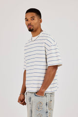 Boxy Stripe Logo T-Shirt - Off White