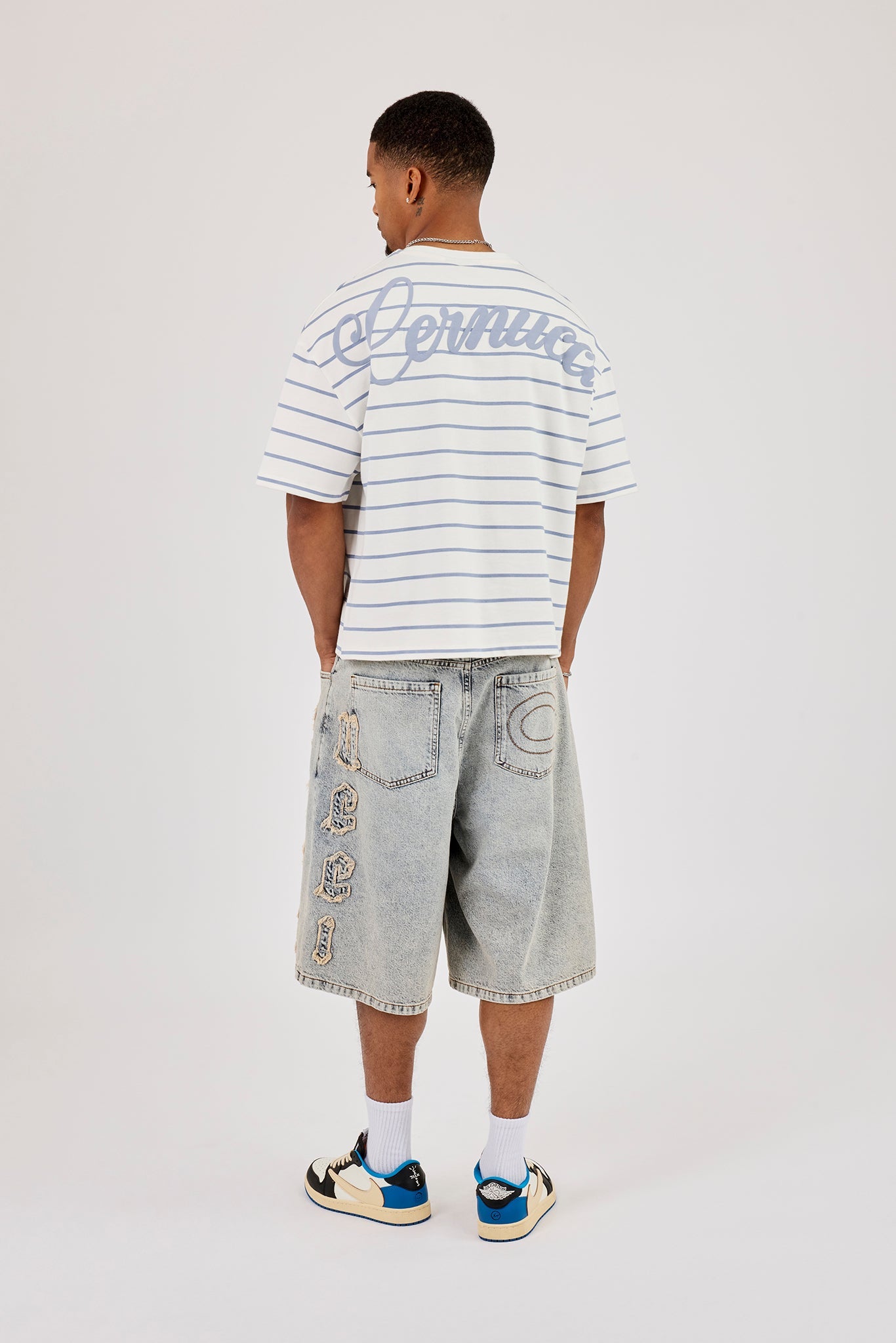 Boxy Stripe Logo T-Shirt - Off White