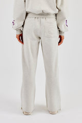 Layered Applique Wide Leg Jogger - Ash Grey